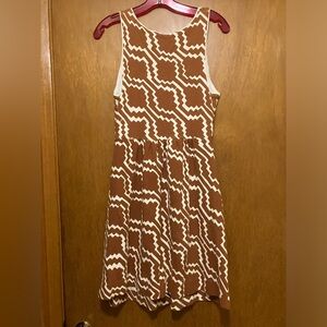 Brown Herringbone Fall Dress Anthropologie Postmark Sz 6 Pockets!